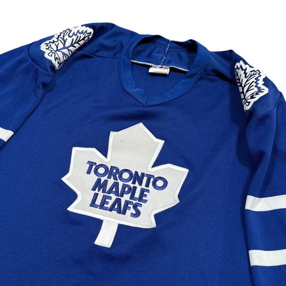 Vintage 90s CCM Toronto Maple Leafs Logo Blue Home Hockey Jersey Mens Medium - Picture 3 of 13